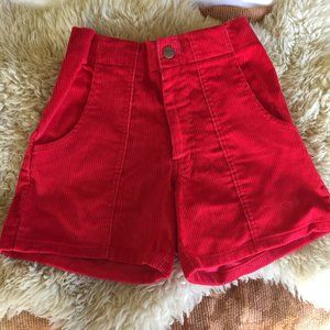 Deadstock Vintage OP Shorts 23 24 xxs Red Corduroy